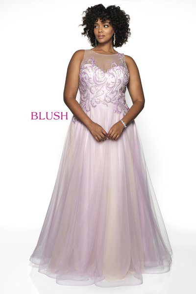 plus size blush gown